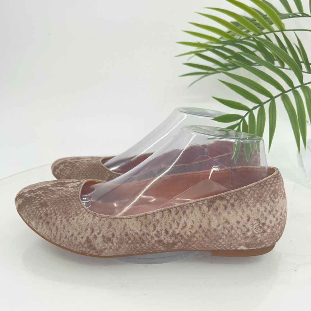 Born Women's Adour Flats Size 7.5 Ballet Shoe Brown Tan Leather Snakeskin Comfy - Picture 6 of 14